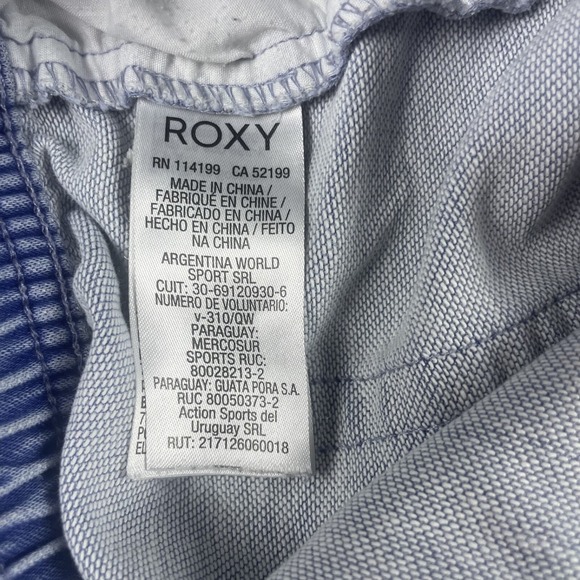 Roxy Girls Denim Shorts Blue Elastic Waist Casual Kids Comfy Cute‎ Size 12 LG - Picture 4 of 10
